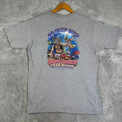 Vintage Dirty Dicks Shirt Mens XL Gray Funny Parody Graphic Tee Y2K • $14.95