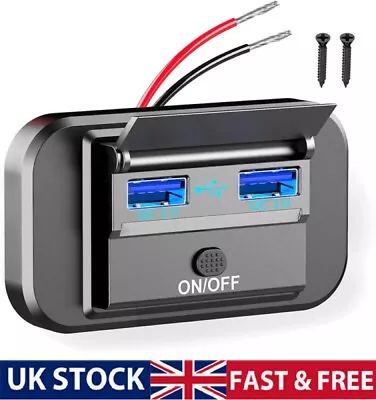 12v Dual USB Fast Charger Power Socket For VW T5 T6 Campervan Motorhome Caravan • £8.49