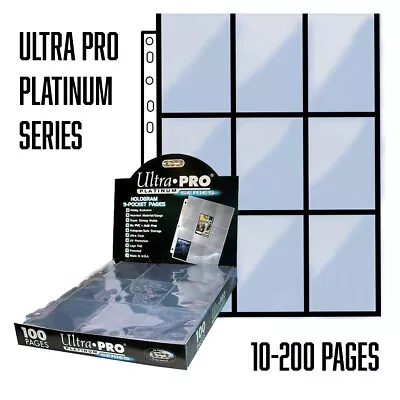 Ultra Pro Platinum A4 Trading Card 9-Pocket Pages/Sleeves 10 - 100 Yugioh MTG • £5.49