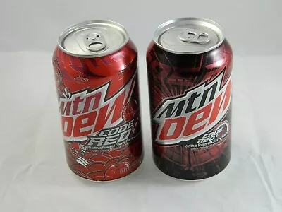 Mountain Dew Code Red Standard & Art Full 12 Oz Can Brand New MTN 2 Pack • $21.99