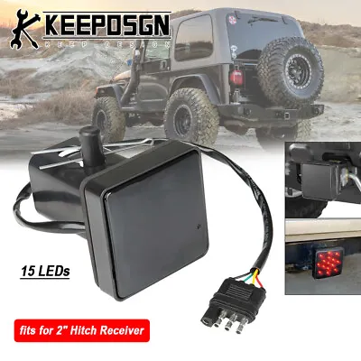 For Jeep Wrangler Grand Cherokee Trailer 2'' Tow Hitch Cover Light Brake DRL • $17.78