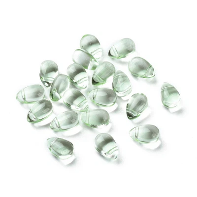 £4.90 • Buy Transparent Glass Teardrop Beads Top Drilled  Pack Of 50