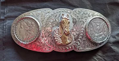 Morgan Silver Dollar Belt Buckle - Horse • $395