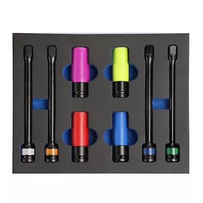 Torque Limiting Extension Bar & Deep Impact Socket Set SAE & Metric 8PCS Cr-Mo • $44.38