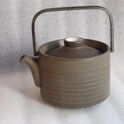 1960's Retro DENBY Stoneware  CHEVRON Dark Green  Tea Pot Mental Handle 18 Cm • £32.98