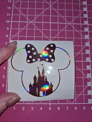 Disney Minnie Mouse Magic Kingdom Sticker Decal Vinyl Glass Car Rose Gold   • £2.50