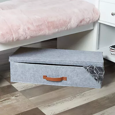 £9.99 • Buy The Range Premium Grey Felt Large Underbed Storage 68Wx33Dx16.5H Cm
