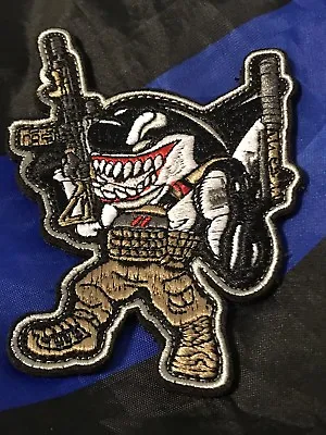 Tactical KILLER SHARK Military ARMY SWAT Embroider Hook/Loop Patch • $21.99