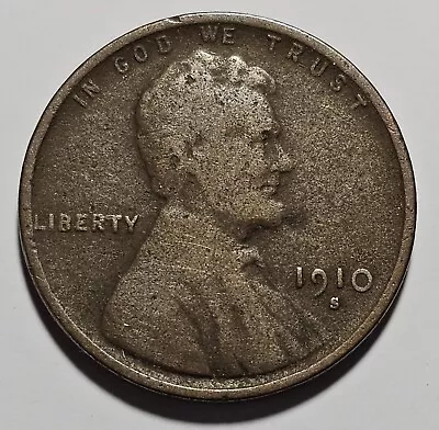 1910-S Lincoln Wheat Cent Penny (A144) • $0.25