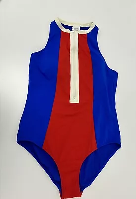 New Women’s Swimsuit Boden Blue Colourblock Zip Up - Size UK16- NWNT • £35