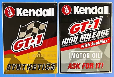 Vintage Original Kendall GT-1 Motor Oil Signs (2) Included 9+ Condition FREESHIP • $399