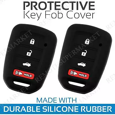 2 Key Fob Cover For 2013-2017 Honda Accord Remote Case Rubber Skin Jacket • $9.95