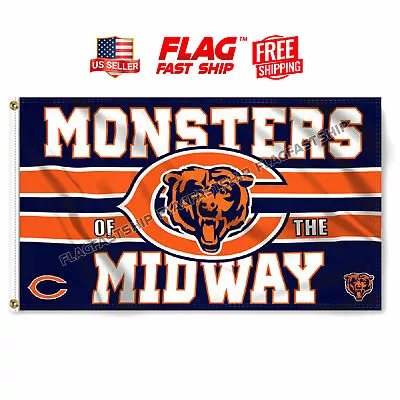 Chicago Bears Flag 3X5 Banner NFL Da Bears C FAST FREE Shipping US SELLER • $12.98