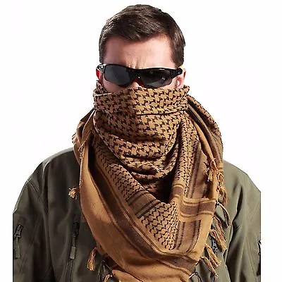 Shemagh Military Army Cotton Heavyweight Arab Tactical Desert Keffiyeh Scarf Bro • $9.99