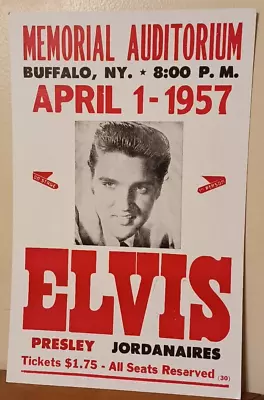 Rare ELVIS PRESLEY Memorial Auditorium Buffalo NY April 1 1957 Concert Poster • $637.50