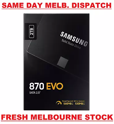 $275.90 • Buy SAMSUNG SSD 870 EVO 2TB Solid State Drive Internal SATA 2.5  MZ-77E2T0BW