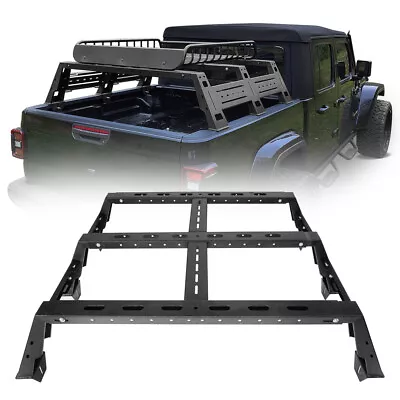 $318.99 • Buy For 20-23 Jeep Gladiator JT Pickup Rear High Bed Steel Cargo Rack Cross Bars