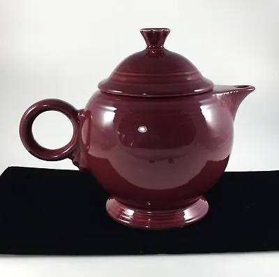 FIESTA Tea Pot Coffee Pot Burgundy Maroon Cinnabar Claret Decor Retired Gift  • $80.99