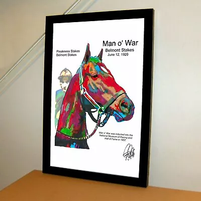 Man O War Thoroughbred Triple Crown Horse Racing Poster Print Wall Art 11x17 • $15.29