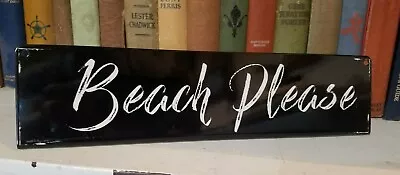 $15.99 • Buy Beach Please Metal Sign Ocean Sea Coastal Bungalow Decor