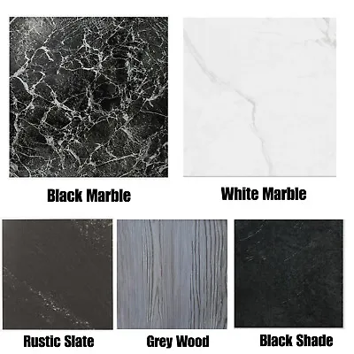 Vinyl Self Adhesive Tiles Black White Marble Effect Wood Kitchen Bathroom Floor • £9.95