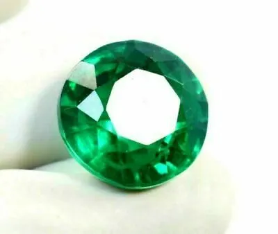 CGL Certified Natural Zambia Green Emerald 8.59 Ct Round Loose Gemstone • $10.72