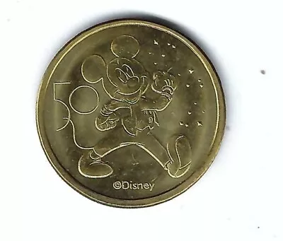 Walt Disney World Mickey Mouse 50th Anniversary Gold Plated Coin Token Medal • $8