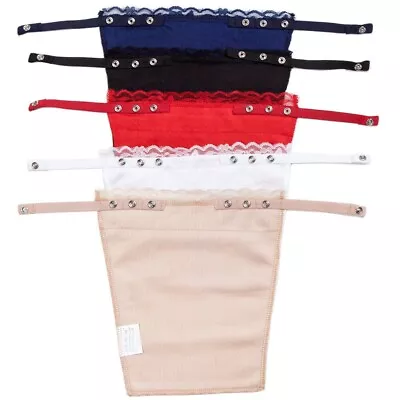 5pcs Lace Camisole Secret Overlay Modesty Panel Quick  Clip On Mock Navy Vest • $10.99