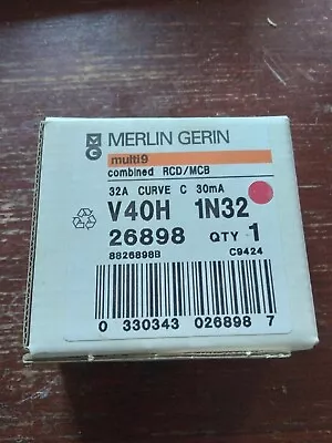 Merllin Gerin Multi 9 Combined Rcd /mcb 32amp 30ma Type C • £18