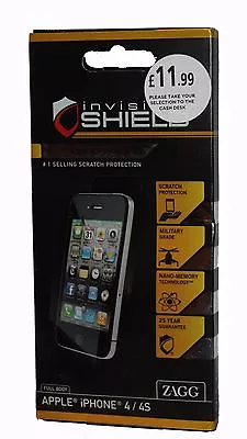 ZAGG INVISIBLE SHIELD  FULLBODY Premium Screen Protection For IPhone 4/4S -NEW • £2.99