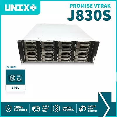 4U Promise VTrak 24 Bay J830S JBOD Storage Array  W/ Caddy 2x Controller 2x PSU • $599