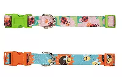 Zack & Zoey Flutter Bugs Nylon Dog Collar Collars Pet Lady Bug Bee Dogs Puppy • $8.99