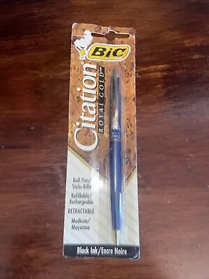 Bic Citation Royal Gold Vintage Ballpoint Pen 1995 Black Ink (Package Wear) • $16