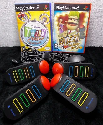 £16.95 • Buy Playstation 2 Ps2 Buzz Controllers & Games Bundle Gc Tested And Working