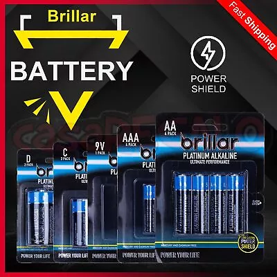 AA AAA C D PLATINUM Alkaline Batteries Battery - Brillar • $4.95