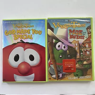 VeggieTales 2 DVD Lot - One New Sealed - Christian Educational Cartoons • $6.99