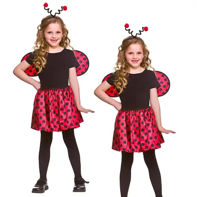 Girls Ladybird Costume Kids Book Day Fancy Dress Outfit Ladybug Insect Kit • £8.49