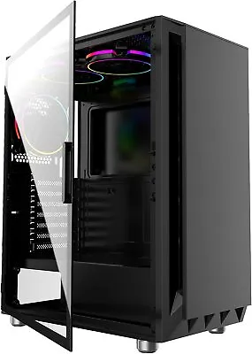 £53.95 • Buy  PC Tower Computer ATX M/ATX Gaming Case IONZ KZ21 Black Tempered Glass 