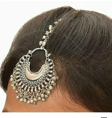 Maang Tikka  Bridal Silver Oxidized Indian Ethnic Traditional Bollywood Style • $13.99