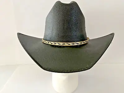 Kids Black Cowboy Cowgirl Elastic Fit Hard Straw Western Hat One Size • $24.99
