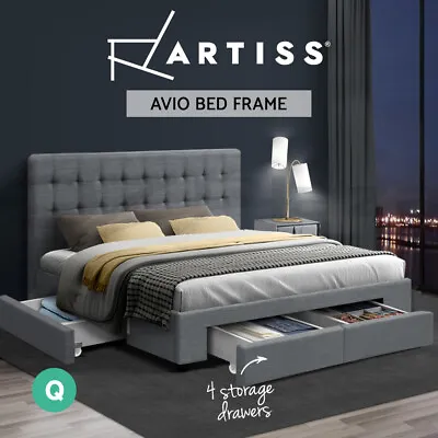$348.95 • Buy Artiss Bed Frame Queen Size Base Mattress With Storage Drawer Fabric
