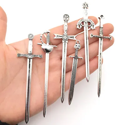 6PCS Retro Dollhouse Miniature Alloy Sword Weapon Model DIY Cosplay Scense Props • $5.47