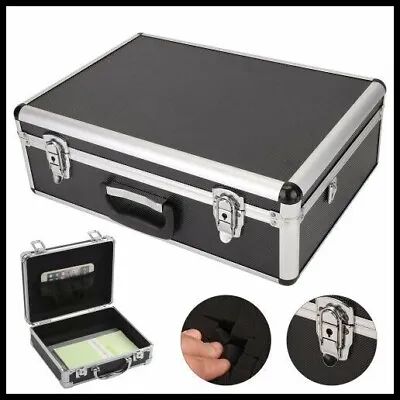Large Aluminium Flight Hard Case Tool Box Carry Foam Storage DJ Camera Box • £37.30