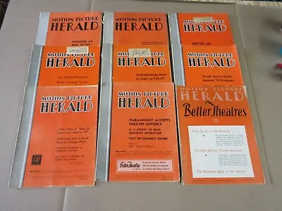 Vintage Motion Picture Herald Better Theatres Magazine Lot Of 9 Magazines    18 • $311.20