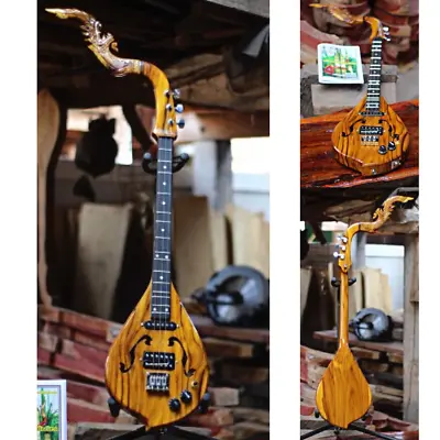 Phin Electric Acoustic Harp Teak Wood Thai Laos Mandolin Traditional Musical • $400