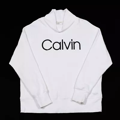 CALVIN KLEIN Spell Out Sweatshirt | Small | Top Jumper Pullover Cowl Neck AA58 • $21.77