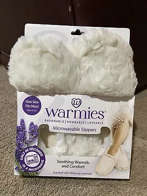 Warmies Warming Microwavable Slippers Women’s Size 6-10 Cream Lavender Scent • $36.77