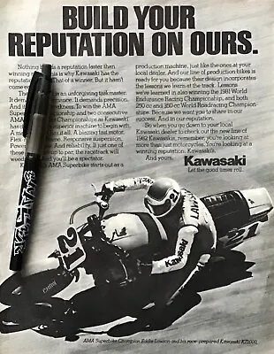 Kawasaki KZ1000R Eddie Lawson #21 ( ELR ) 1982 Sales Ad Promo Poster  • £24.99