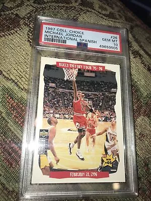 Michael Jordan 1997 Upper Deck Collectors Choice SPANISH #26 GRADED PSA 10 Pop 1 • $229.23