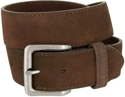 Square Buckle Casual Jean Suede Leather Belt 1 1/2  Wide • $38.38